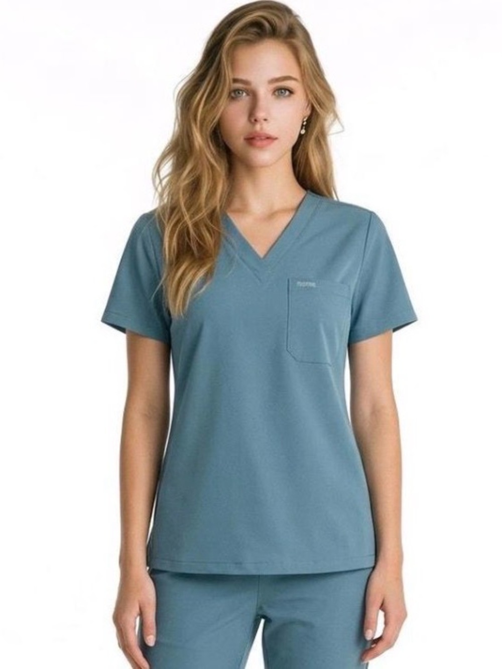 Figs Women’s Catarina Scrub Top, Hydro Green, Large